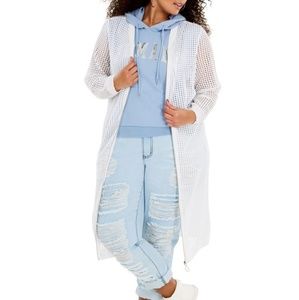 Mesh bomber sweater